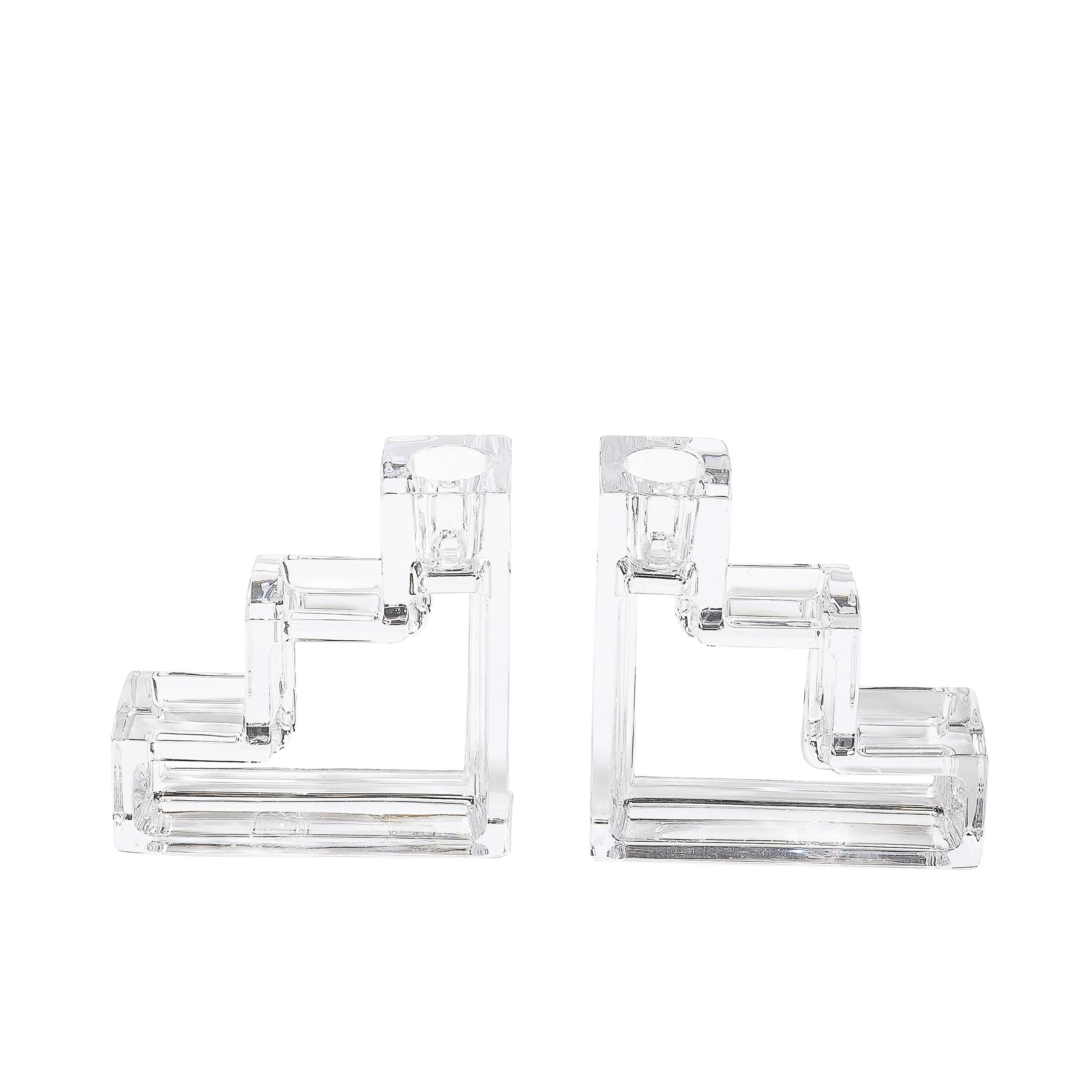 Pair of Classical Tiffany & Co. Crystal Candlestick Holders — High